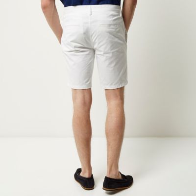 White slim fit bermuda shorts